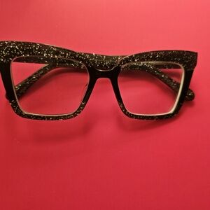 Zeelool Black Glitter Square Prescription Glasses